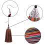 Duufin 32 Pairs Tassel Earrings Colorful Bohemian Tassel Earring Long Layered Dangle Earrings Tassel Drop Hoop Fringe Tiered Earrings for Women Girls