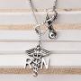 KUIYAI Stethoscope Nurse Hat Lariat Y Necklace with RN Syringe Charms for Nurse Doctor
