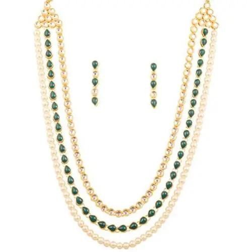 Touchstone Indian Bollywood Handcrafted Traditional Royal Mughal Kundan Polki Meenakari Enamel Colorful Wedding Designer Jewelry Long Necklace Set in Gold and Silver Tone for Women. Touchstone Indian Bollywood Handcrafted Traditional Royal Mughal Kundan Polki Meenakari Enamel Colorful Wedding Designer Jewelry Long Necklace Set in Gold and Silver Tone for Women.