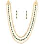 Touchstone Indian Bollywood Handcrafted Traditional Royal Mughal Kundan Polki Meenakari Enamel Colorful Wedding Designer Jewelry Long Necklace Set in Gold and Silver Tone for Women.