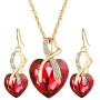 MIXIA Romantic Blue Sapphire Heart of The Ocean Jewelry for Women CZ Crystal Necklace Earrings Set Bridal Wedding Accessories