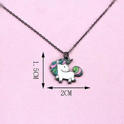 Unicorn Necklace | Jewelry Charm Stuff Unicorn Gifts for Women Men Pendant Accessories and Black Chain