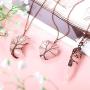 3 Pieces Hexagonal Crystal Pointed Quartz Natural Healing Necklaces Tree Wire Wrapped Moon Heart Necklace Flower Wrapped Antique Quartz Reiki Quartz Gemstone Bronze Copper Wire Wrap