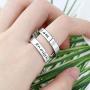 Flzaitian Stainless Steel Open Wrap Ring Inspirational Jewelry Encouragement Gift Adjustable Graduation Cocktail Party Ring