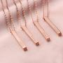 Joycuff Personalized Name Necklace 18K Rose Gold Vertical Bar Pendant Stainless Steel Jewelry…