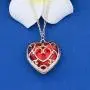 FAADBUK The Legend of Zelda Jewelry Zelda Skyward Sword Heart Sapphire Ruby Necklace Legend fo Zelda Gift for Women Girl