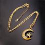 U7 Statement Islamic Jewelry I Love You to The Moon and Back Crescent Moon Star Pendant Necklace