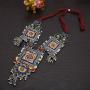 Zephyrr Afghani/Turkish Statement Long Necklace Jewelry Silver Tone Casual Jhumki Jewelry for Women