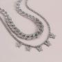 Denifery Butterfly Cuban Link Chain Necklace Butterfly Choker Pendant Necklace Set Women Hip Hop Choker Necklace Punk Jewelry for Women Girls (Silver D)