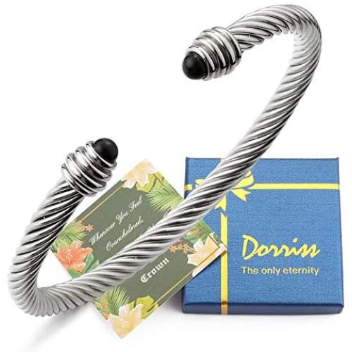 Cable Wire Cuff Bangle Bracelets for Women Dorriss Stainless Steel Adjustable Mom Wife Girls charms Jewelry With Gift Box