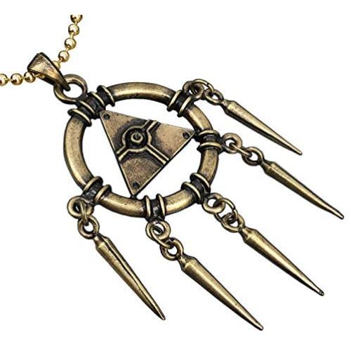 Anime Manga Gaming Jewelry Yugioh Yu-Gi-Oh! Millenium Ring illuminati Evil Eye Pewter Brass plated Boys Mens Pendant Necklace Charm Protection Amulet Medallion for boys men w Brass Ball Chain