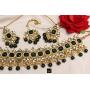 Green Kundan Choker Necklace Set Indian Jewelry Bridal Wedding Necklace Ethnic Bollywood Jewelry Set