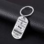 NOVLOVE Inspirational Keychain Dog Tag Pendant Keyring i wish you the strength to face challenges Grandson Gifts from Grandma Grandpa with birthday and Christmas gift, White