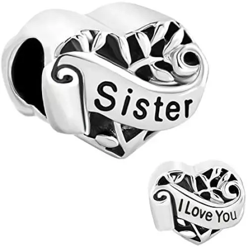 CharmSStory Grandma/Wife/Sister/Niece/Aunt Heart I Love You Beads for Bracelets CharmSStory Grandma/Wife/Sister/Niece/Aunt Heart I Love You Beads for Bracelets