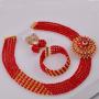 aczuv 5 Rows Nigerian Beads Jewelry Set African Beads Necklace Wedding Party Jewelry Sets aczuv 5 Rows Nigerian Beads Jewelry Set African Beads Necklace Wedding Party Jewelry Sets