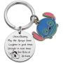 Ribukat Ohana Keychain Blessing Mom Gifts Hibiscus Dumbo Charm Keychain Hawaiian Ohana Jewelry Gift for Family