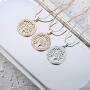 Ouran Tree of Life Pendant Necklace for Women, Rose Gold and Silver Long Chain Necklace with CZ Crystal