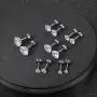 6 Pairs Shiny Round Cubic Zirconia Surgical Steel Stud Earrings Tragus Helix Conch Piercing Cartilage Sets