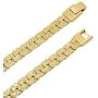 The Bling Factory 5.7mm-7.5mm 14k Gold Plated Flat Nugget Chain Necklace or Bracelet