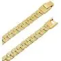 The Bling Factory 5.7mm-7.5mm 14k Gold Plated Flat Nugget Chain Necklace or Bracelet The Bling Factory 5.7mm-7.5mm 14k Gold Plated Flat Nugget Chain Necklace or Bracelet