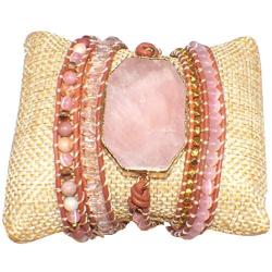 Mindfulness Gems Boho Leather Wrap Bracelet for Women- Stunning Premium Handmade Healing Crystal Beaded 5 Strands wrap | Bohemian Jewelry Collection.