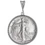 Sterling Silver Half Dollar Bezel 30 mm Coins Prong Back Illusion Edge 50 Cent Coin NOT Included