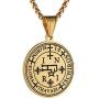 HZMAN Stainless Steel Sigil of Archangel Thavael Talisman Pendant Necklace 22+2 Inch Chain