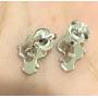 Mens Ladies 14K White Gold Over Silver Lab Diamond Nugget Earrings Screw Back Studs Iced Out aretes para hombre - Mens Earrings, Screw Back, Mens Jewelry, Hip hop Earring