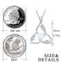 Irish Necklace Celtic Trinity Knot 925 Sterling Silver Opal Good Luck Love Heart Pendant Necklace Triangle for Women Birthday Gifts
