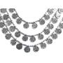 Saissa Oxidised Metal Silver Plated Multi-strand Coins Necklace Indian Jewelry for Women