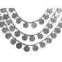 Saissa Oxidised Metal Silver Plated Multi-strand Coins Necklace Indian Jewelry for Women