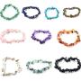 10 Pcs Natural Gemstone Chakra Crystal Bracelet Set Healing Chip Gemstone Stretch Bracelets Colorful Stone Bracelet for Women Girls Jewelry