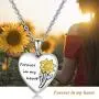 Sunflower Urn Pendant Necklace for Ashes,Sterling Silver Cremation Jewelry Forever in My Heart Memorial Keepsake Necklace Gifts Sunflower Urn Pendant Necklace for Ashes,Sterling Silver Cremation Jewelry Forever in My Heart Memorial Keepsake Necklace Gifts