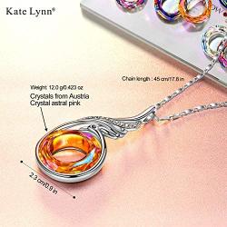 Kate Lynn Mothers Day Gifts for Women, Necklaces for Women Nirvana of Phoenix Pendant Made with Crystals from Austria, Birthday Gift with Jewelry Box 17.8''+2.0'', Symbol of Luck and Renewal