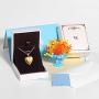 MicLee Heart Shape Photo Locket Pendant Necklace Stainless Steel Chain 19.7 Inch for Women
