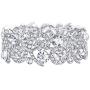 EVER FAITH Womens Clear Crystal Stunning Hollow Floral Wedding Bride, Bridesmaid Stretch Bracelet
