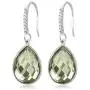 Gem Stone King 925 Sterling Silver Green Prasiolite Pendant Earrings Set 19.50 Cttw Pear Shape 16X12MM with 18 Inch Silver Chain