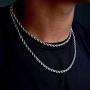 RMREWY 925 Sterling Silver 1.8mm Braided Rope Chain for Men and Women Braided Twist Italian Necklace, Rope Chain for Men or Women (16-24 Inch)