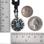 Tribal Native American Jewelry Aztec Mayan Inca Turkey Bird Thunderbird Crystal Amulet Silver Pewter Pendant Mens Necklace Charm for men no chain w Black Adjustable Cord