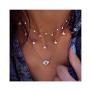 Edary Layered Necklaces Gold Choker with Evil Eye Rhinestone and Star Jewelry for Women and Girls