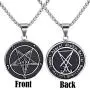 Elfasio Inverted Pentagram Baphomet Goat Necklace for Men Sigil of Lucifer Satan Satanic Samael Lilith Symbol Both Sided Stainless Steel Pendant Chain, Black Red Elfasio Inverted Pentagram Baphomet Goat Necklace for Men Sigil of Lucifer Satan Satanic Samael Lilith Symbol Both Sided Stainless Steel Pendant Chain, Black Red