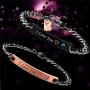 SXNK7 Gift for Lover His Queen Her King Stainless Steel Couple Bracelets for Women Men Jewelry Matching Set