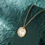 VACRONA Coin Necklace 18k Gold Plated Vintage Textured Medallion Coin Pendant Round Circle Disk Dainty Necklace for Women