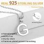 ChicSilver Initial Necklace 925 Sterling Silver Dainty Small Letter Pendant Personalized 26 Alphabet Necklace for Women, 18 Inch Chain (with Gift Box)