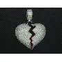 MOCA Broken Heart Chain Necklace & Pendant Iced Out Bling Zircon Hip hop Jewelry Silver MOCA Broken Heart Chain Necklace & Pendant Iced Out Bling Zircon Hip hop Jewelry Silver