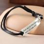 Luvalti “One Day All The Hard Work Will Pay Off” Pendant Leather Bracelet - Friends Family Jewelry Gift - 10’’