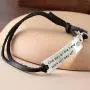 Luvalti “One Day All The Hard Work Will Pay Off” Pendant Leather Bracelet - Friends Family Jewelry Gift - 10’’