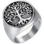 IFUAQZ Mens Stainless Steel Vintage Gold Plated Tree of Life Ring Signet Biker Band Round Top IFUAQZ Mens Stainless Steel Vintage Gold Plated Tree of Life Ring Signet Biker Band Round Top