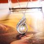 Sllaiss Sterling Silver Genuine Freshwater Culturd Pearl Pendant Necklace White Gold Plated Crystals form Austria Mothers Day Gift for Women