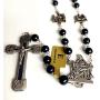elegantmedical Stations of the Cross Prayer Rosary Real Black Pearl Beads Necklace Catholic Gifts Box